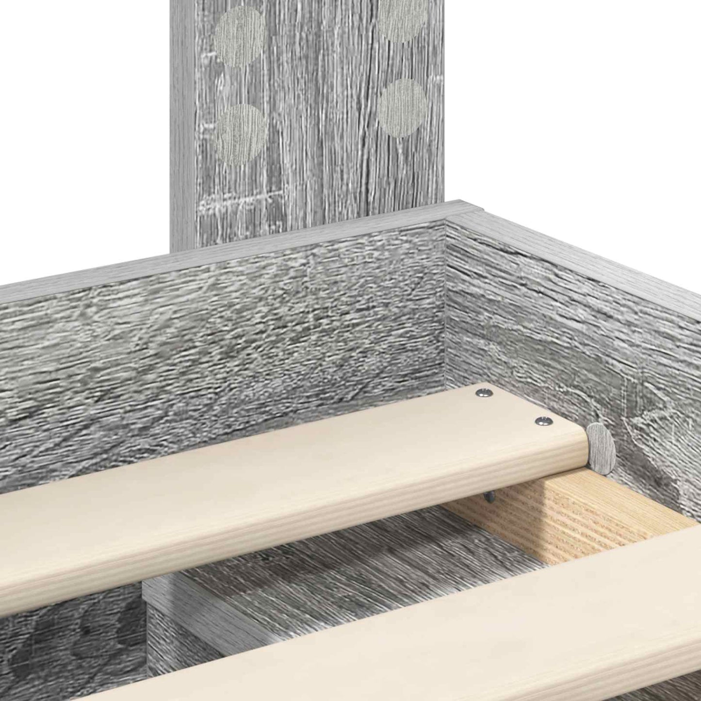 Bettrahmen Graues Sonoma 140 x 190 cm Massives Kiefernholz