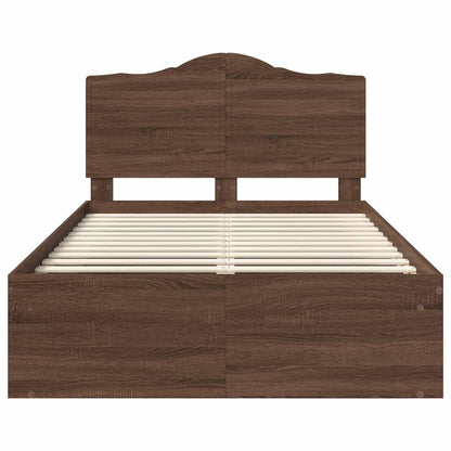 Bettrahmen Braun Eichen-Optik 120 x 200 cm Massives Kiefernholz