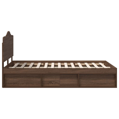 Bettrahmen Braun Eichen-Optik 120 x 200 cm Massives Kiefernholz