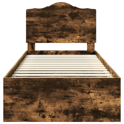 Bettrahmen Geräucherte Eiche 100 x 200 cm Massives Kiefernholz