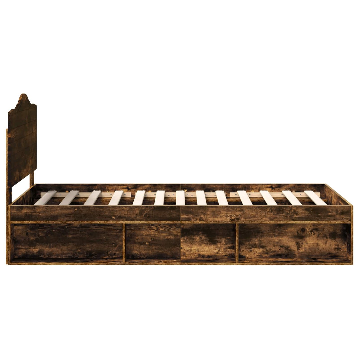 Bettrahmen Geräucherte Eiche 90 x 190 cm Massives Kiefernholz