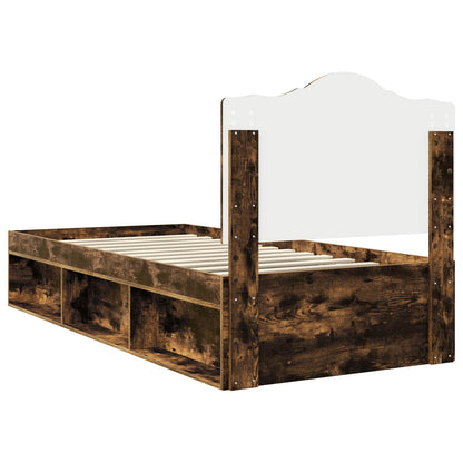 Bettrahmen Geräucherte Eiche 75 x 190 cm Massives Kiefernholz