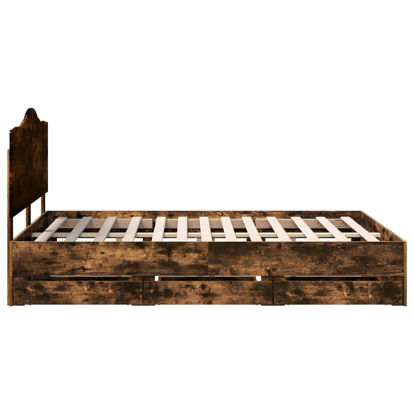 Bettrahmen Geräucherte Eiche 150 x 200 cm Ingenieurs Holz