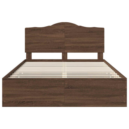 Bettrahmen Braun Eichen-Optik 150 x 200 cm Ingenieurs Holz