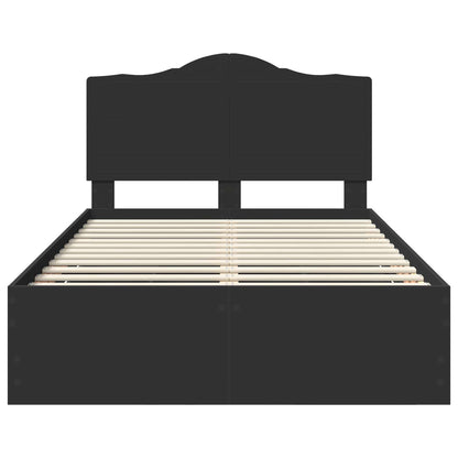 Bettrahmen mit Schubladen Schwarz 120 x 190 cm Ingenieurs Holz