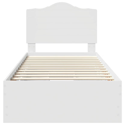Bettrahmen mit Schubladen Weiß 98,5 x 200 cm Ingenieurs Holz