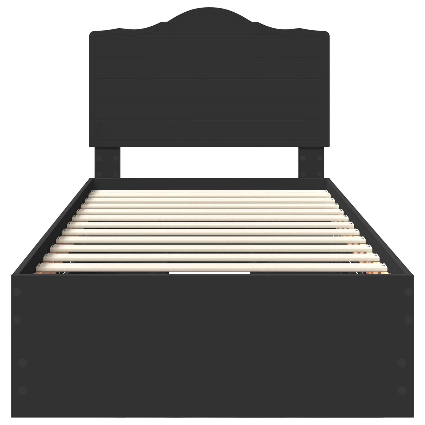 Bettrahmen mit Schubladen Schwarz 100 x 200 cm Ingenieurs Holz