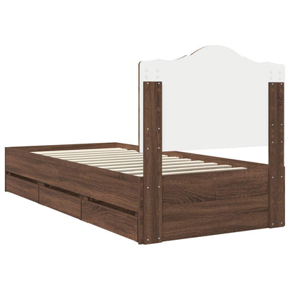 Bettrahmen Braun Eichen-Optik 98,5 x 200 cm Ingenieurs Holz