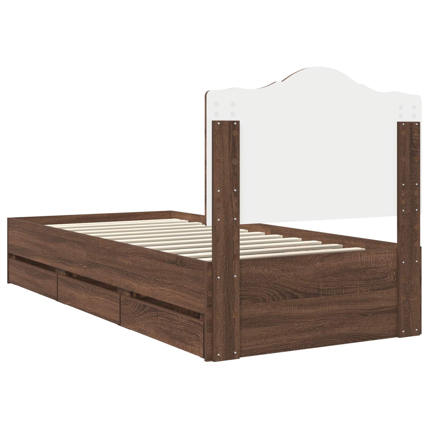 Bettrahmen Braun Eichen-Optik 90 x 190 cm Ingenieurs Holz