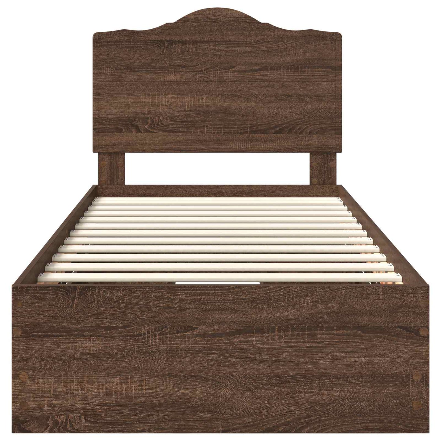 Bettrahmen Braun Eichen-Optik 90 x 190 cm Ingenieurs Holz