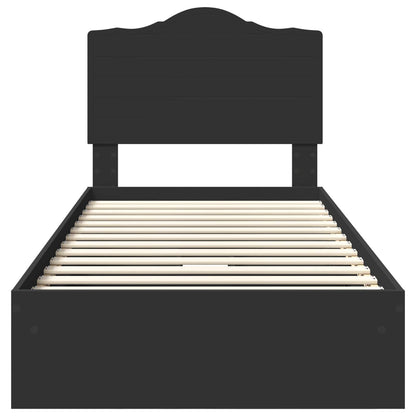Aufbewahrungsbett Schwarz 100 x 200 cm Holzwerkstoff