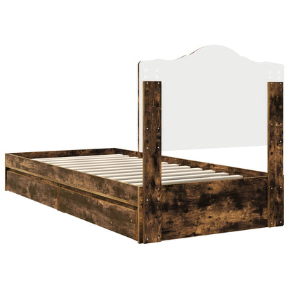 Aufbewahrungsbett Geräucherte Eiche 90 x 200 cm Holzwerkstoff