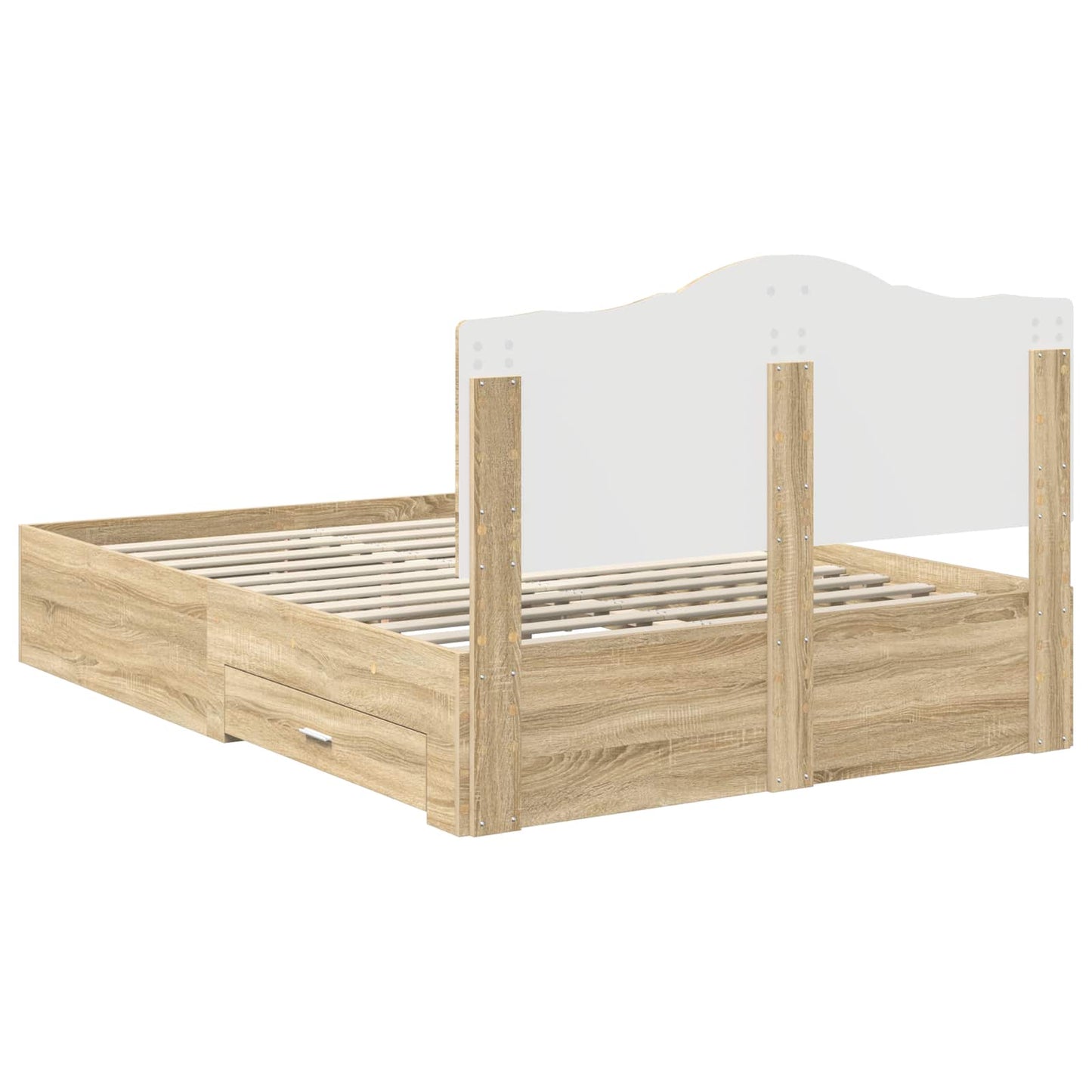 Bettrahmen mit Kopfteil Sonoma-Eiche 140 x 190 cm Holzwerkstoff