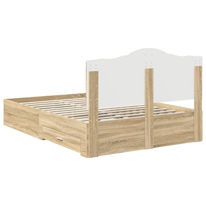 Bettrahmen mit Kopfteil Sonoma-Eiche 140 x 190 cm Holzwerkstoff