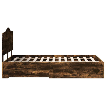 Bettrahmen Geräucherte Eiche 120 x 190 cm Holzwerkstoff