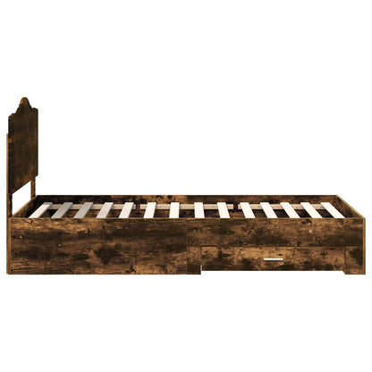 Bettrahmen Geräucherte Eiche 90 x 200 cm Holzwerkstoff