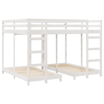 Dreifach Etagenbettrahmen Weiß 160 x 200 cm