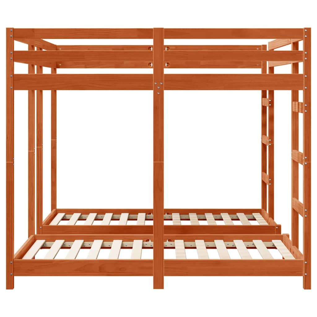 Dreifach Etagenbettrahmen Wachsbraun 160 x 200 cm