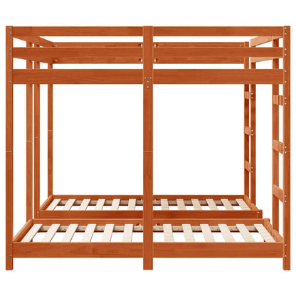 Dreifach Etagenbettrahmen Wachsbraun 160 x 200 cm