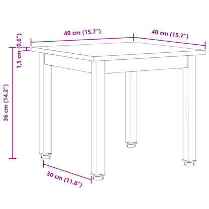 Couchtisch Weiß 40 x 40 x 36 cm Massives Kiefernholz