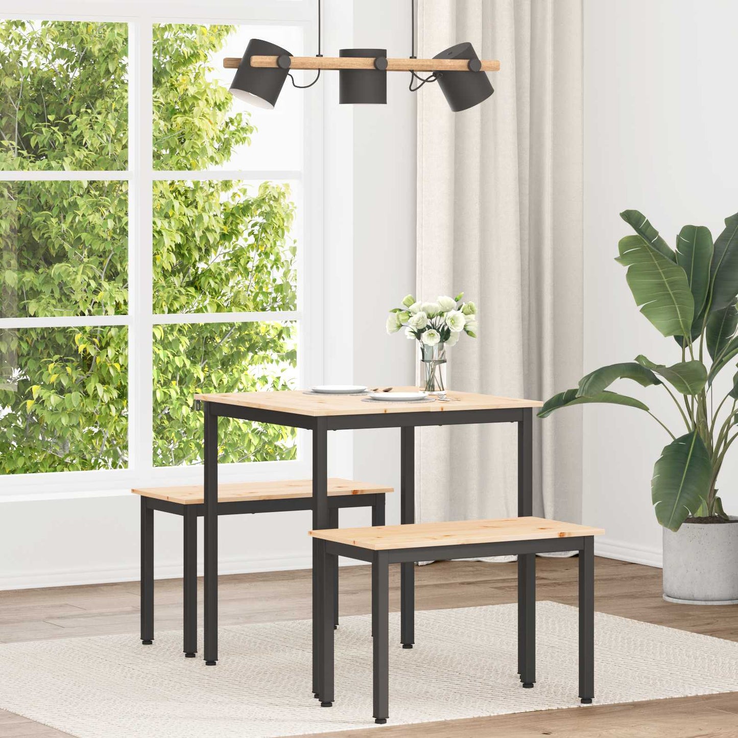 Esstisch Natur 70 x 70 x 75 cm Massives Kiefernholz