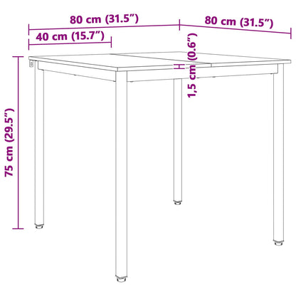 Esstisch Weiß 80 x 80 x 75 cm Massives Kiefernholz