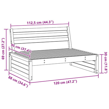 Garten Mittelssofa Massivholz Kiefer Wachsbraun