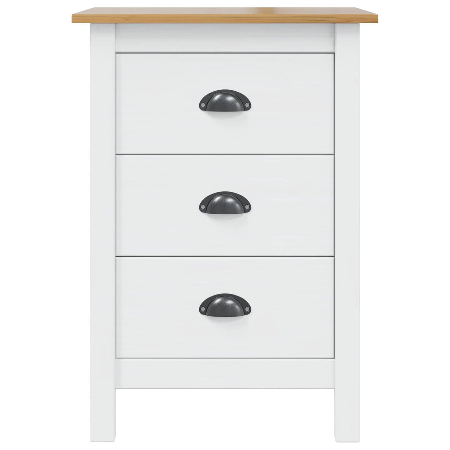 Nachttisch Hill Weiß und Honigbraun 46 x 35 x 65 cm