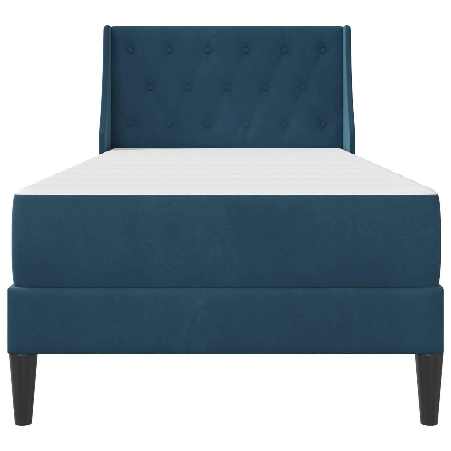 Bettgestell mit Matratze mit Matratze Blau 90 x 200 cm Samt