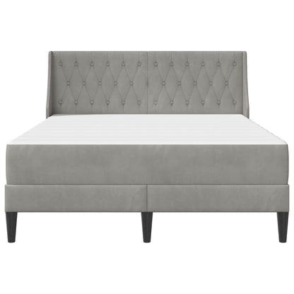 Bettgestell mit Matratze Hellgrau 120 x 200 cm Samt