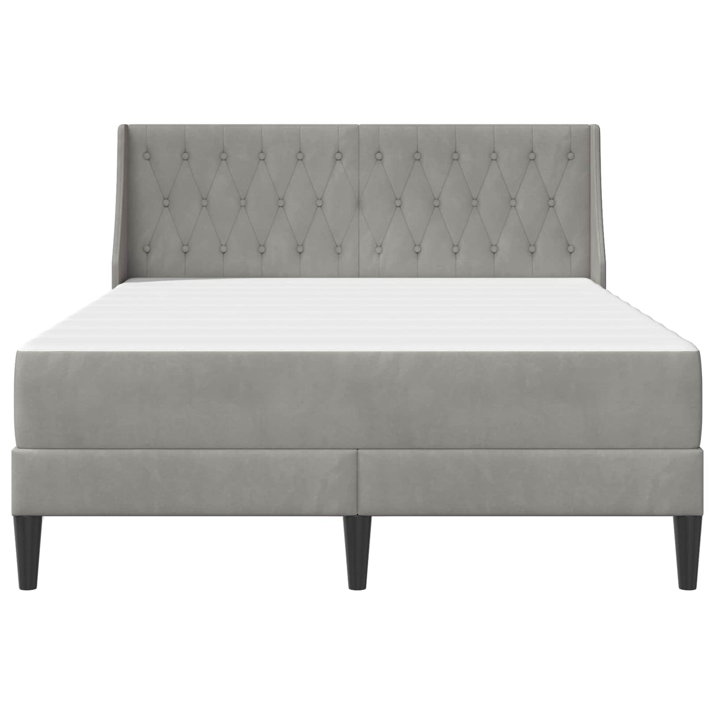 Bettgestell mit Matratze Hellgrau 180 x 200 cm Samt