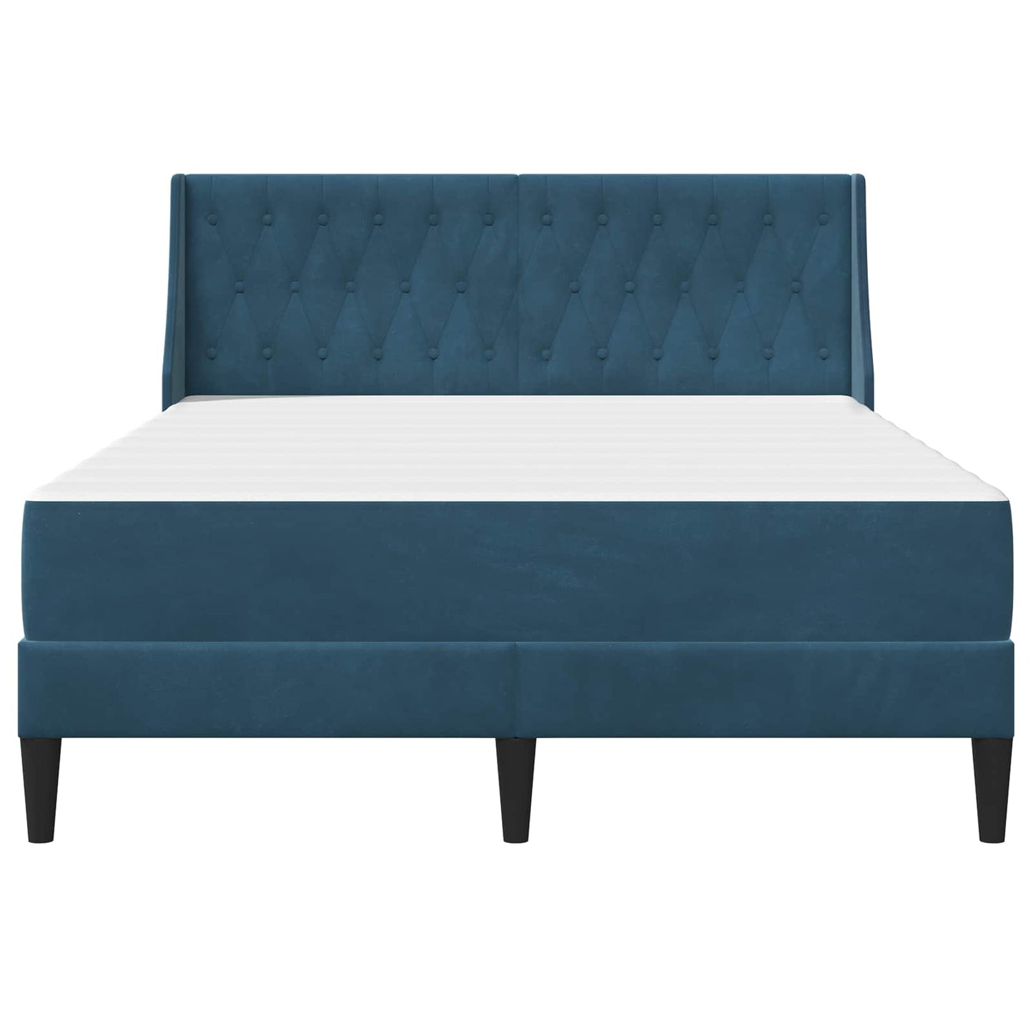 Bettgestell mit Matratze mit Matratze Blau 180 x 200 cm Samt