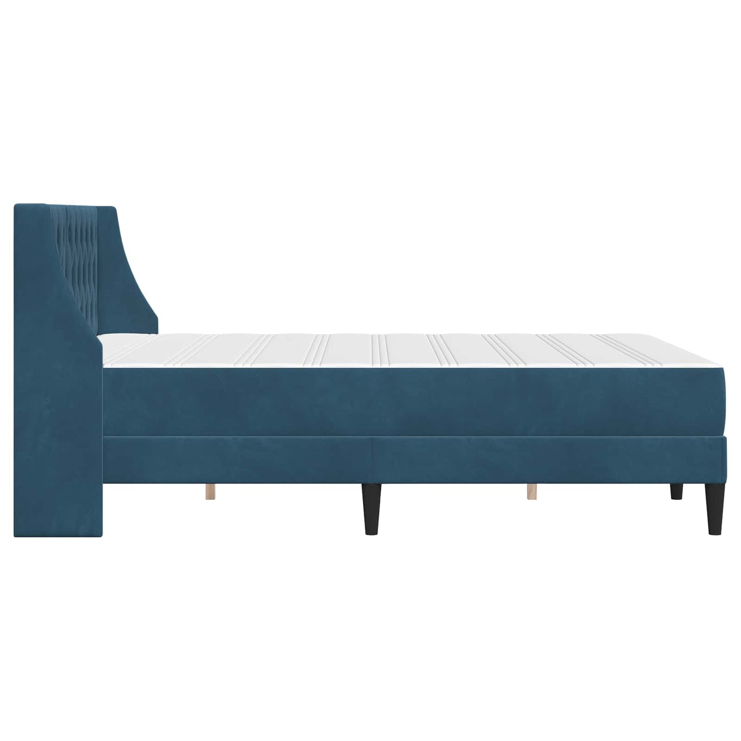 Bettgestell mit Matratze mit Matratze Blau 180 x 200 cm Samt