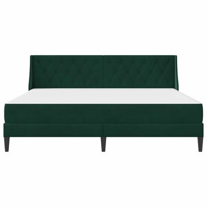 Bettgestell mit Matratze Dunkelgrün 200 x 200 cm Samt