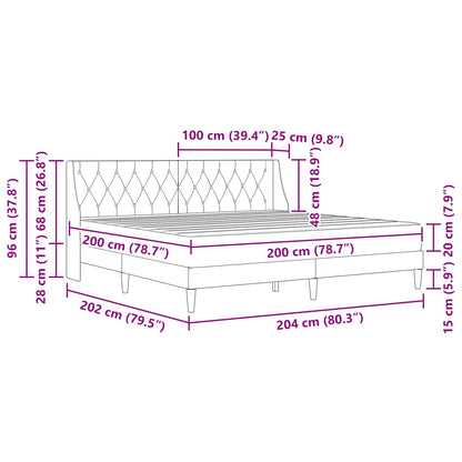 Bettgestell mit Matratze Dunkelgrün 200 x 200 cm Samt