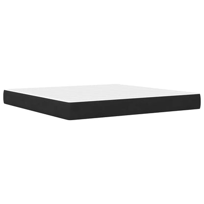 Bettgestell mit Matratze mit Matratze Schwarz 200 x 200 cm Samt