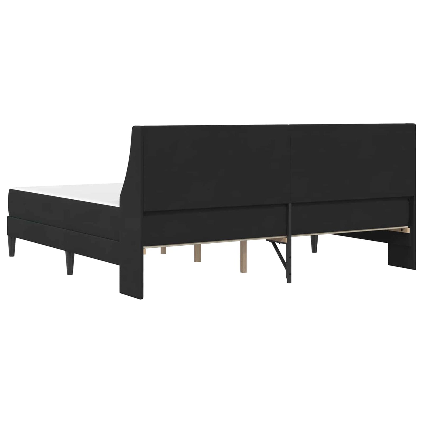 Bettgestell mit Matratze mit Matratze Schwarz 200 x 200 cm Samt