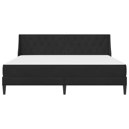 Bettgestell mit Matratze mit Matratze Schwarz 200 x 200 cm Samt