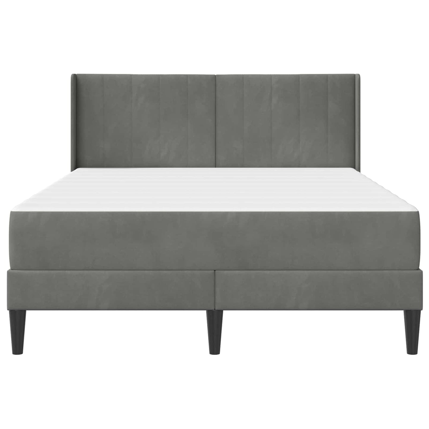 Bettrahmen mit Matratze Dunkelgrau 140 x 190 cm Samt