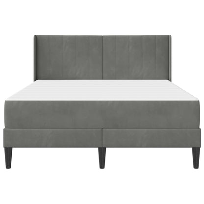 Bettrahmen mit Matratze Dunkelgrau 140 x 190 cm Samt