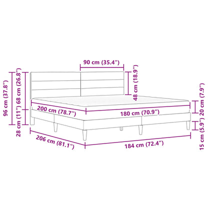 Bettrahmen Dunkelgrau 180 x 200 cm Polyester