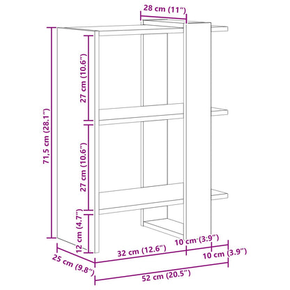 Bücherregal Graues Sonoma 52 x 25 x 71,5 cm Holzwerkstoff