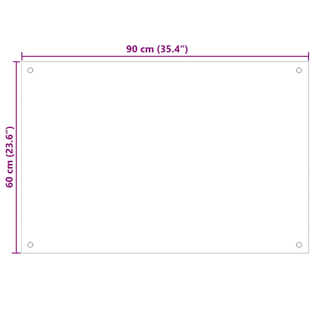 Küchenrückwand 2 pcs Weiß 90 x 60 cm Gehärtetes Glas