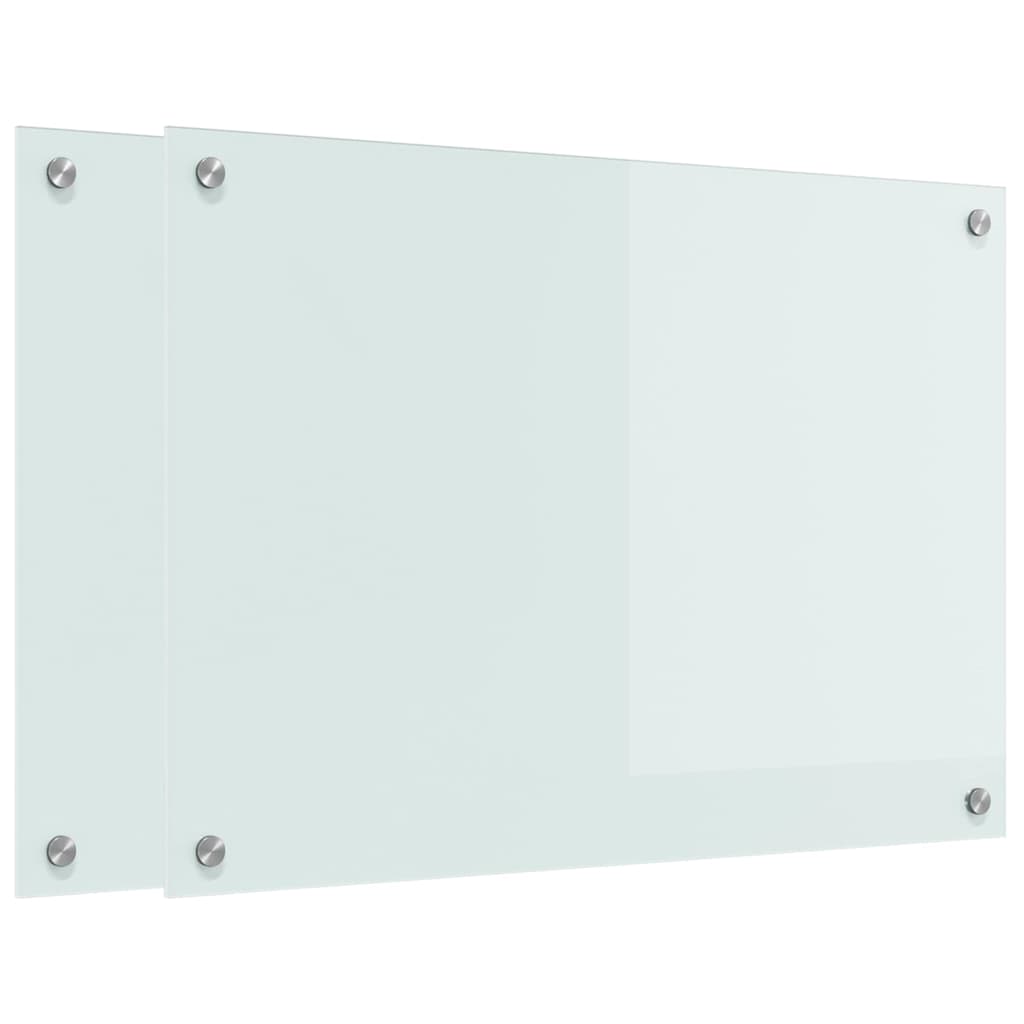 Küchenrückwand 2 pcs Weiß 70 x 50 cm Gehärtetes Glas