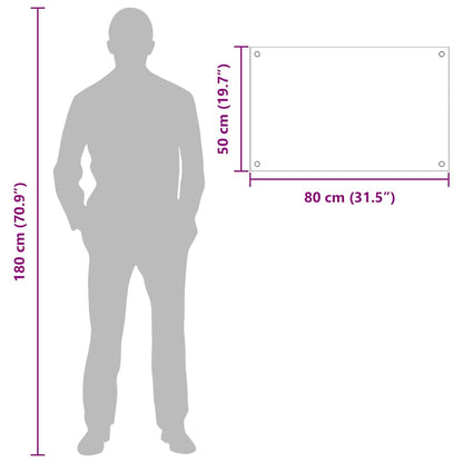 Küchenrückwand 2 pcs Weiß 80 x 50 cm Gehärtetes Glas