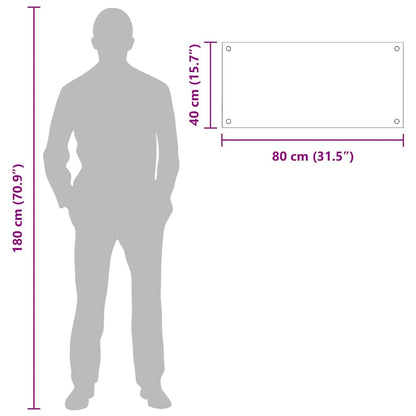 Küchenrückwand 2 pcs Schwarz 80 x 40 cm Gehärtetes Glas