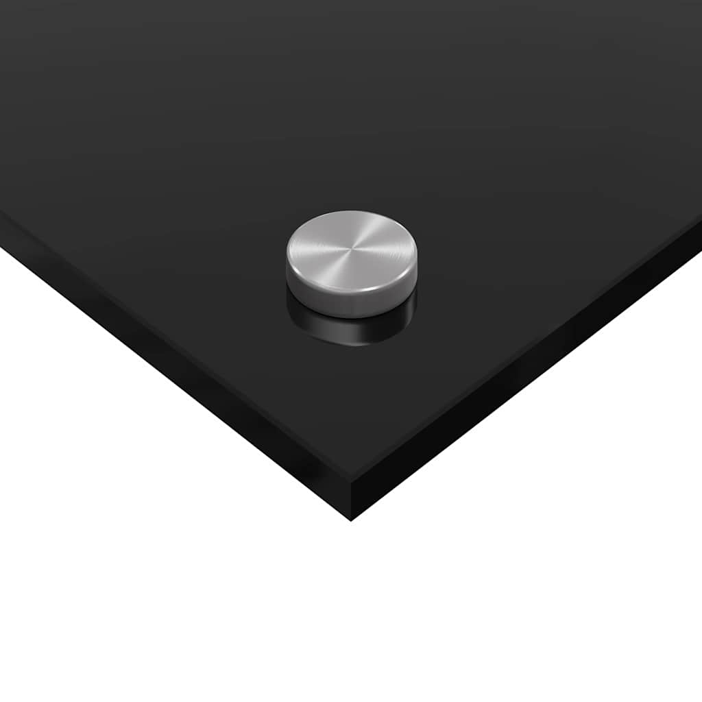 Küchenrückwand 2 pcs Schwarz 90 x 60 cm Gehärtetes Glas