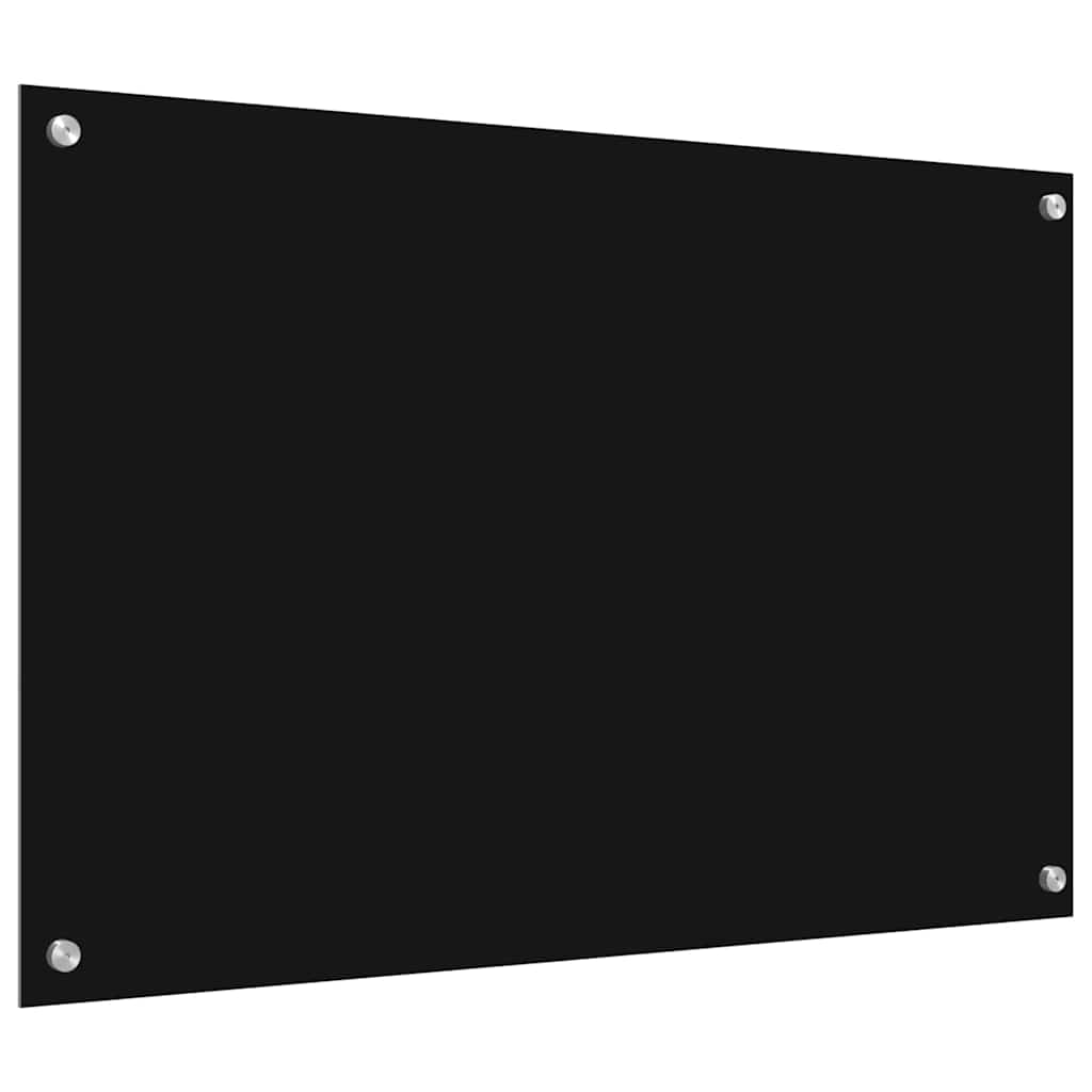 Küchenrückwand 2 pcs Schwarz 90 x 60 cm Gehärtetes Glas