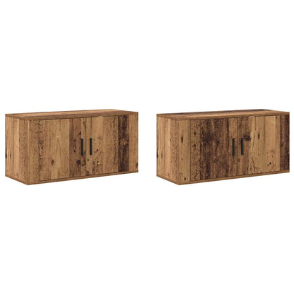 Wand-TV-Schrank Set 2 pcs Altholz 80 x 34,5 x 40 cm