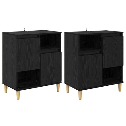 Sideboards 2 pcs Schwarz Eichen-Optik 60 x 35 x 70 cm